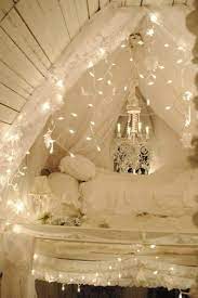 Now This Is Just Over The Top Dreamy Tent Bedroom Decorating With Christmas Lights My Dream Home