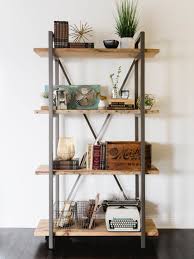 Standing Shelves Made With Reclaimed Wood And Steel X Support Etsy Shelves Standing Shelves Wood Shelves