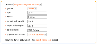 losing weight with wolfram alpha