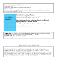 Berusaha untuk merancang pembangunan ekonomi negara ke arah mencapai tahap negara maju selaras dengan wawasan 2020. Pdf Ting S H 2010 Impact Of Language Planning On Language Choice In Friendship And Transaction Domains In Sarawak Malaysia Current Issues In Language Planning 11 4 397 412 Su Hie Ting Academia Edu