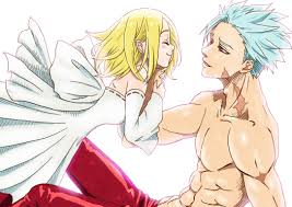 Wallpaper love, background, romance, two, Nanatsu no Taizai, The seven  deadly sins, Ban, Elaine for mobile and desktop, section сёнэн, resolution  2172x1535 - download