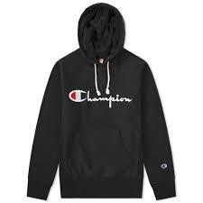 Black And Red Champion Hoodie Champion Reverse Weave Script Logo Graphic Hoodie In Black Modesens Champion Clothing Hoodies Hoodies Men