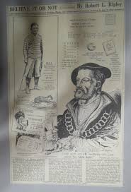 Believe It Or Not by Robert Ripley Sunday Page 8/21/1932 Size: 11 x 14 inch  B/W