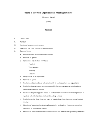 If it's not in your habits to write an agenda, be aware that it can be a great way to improve your meetings, to make them more effective. 40 Board Meeting Agenda Templates 100 Free á… Templatelab