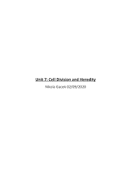 No matter what kind of academic paper you need, it is simple and affordable to place your order with my essay gram. Unit 7 Submission N Gacek Cell Division And Heredity Academic Report Studocu