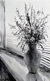 Field with blooming colorful tulips. Field Flowers In A Vase Malerei Von Karine Andriasyan Artmajeur