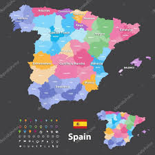List of spanish provinces by population. Autonomous Communities And Provinces Vector Map Of Spain Navigation Location And Travel Icons 173305714 Larastock