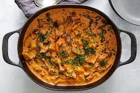 Mushroom And Potato Paprikash Recipe Recipe In 2021 Stuffed Mushrooms Vegetarian Recipes Recipes