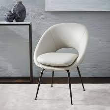 Orb Leather Dining Chair Cement Antique Bronze Westelm Leather Dining Chairs Leather Dining Room Chairs Upholstered Dining Chairs