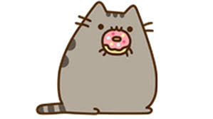 dont watch me im eating a donut pusheen cat donut cat pusheen