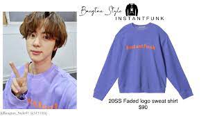 Jacket, shoes, necklace and ring by givenchy; Seokì§„ India Yours By Jin Ar Twitter Weverse Post 210307 Seokjin Wears Instantfunk 20ss Faded Logo Sweat Shirt 90 Instantfunk Hoodies Are Now Sold Out ë°©íƒ„ì†Œë…„ë‹¨ì§„ ì§„ Jin Seokjin