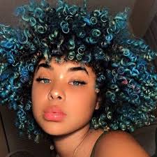 Blue Curly Hair Natural Curls Girls With Curls Follow Acupofmind For More Dyed Natural Hair Curly Hair Styles Naturally Hair Hacks
