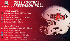 The official twitter page of university of west georgia football, a member of ncaa division ii and the gulf south conference. A State Tabbed Sun Belt Favorite In Preseason Football Coaches Poll Arkansas State University