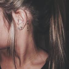 Behind The Ear Faith Tattoo Tattoodesigns Tattoo Behind Ear Behind Ear Tattoos Tattoo Behind The Ear