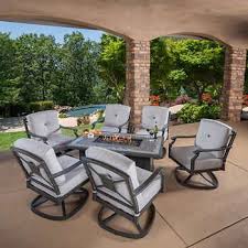 Westgate 7 Piece Cushion Fire Deep Seating Set Outdoor Fire Pit Seating Deep Seating Patio Room