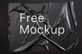 Download Free Plastic Wrinkled Reflections Mockup Paper Mockup Poster Mockup Free Plastic Texture