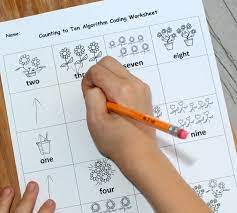 Counting To Ten Algorithm Coding Worksheet For Preschoolers Preschool Worksheets Algorithm Coding