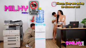 Janitor discovers secretary Maryam Hot fucking her boss. -