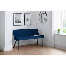 Thanks to the upholstery in a neutral gray shade and. Julian Bowen Luxe High Back Dining Bench In Blue Furniture123