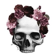 Skull Flower Crown Drawing Skull Skull Art