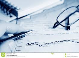 financial accounting graphs and charts analysis stock image