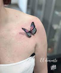 Tatuajes de mariposas en el hombro. Tatuaje Mariposa 3d Logia Tattoo Barcelona