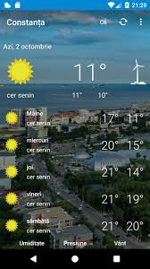 Meteorologii anunță o ușoară instabilitate atmosferică, dar temperaturile rămân ridicate.astăzi vremea se mai încălzește la constanța, după ultimele zile friguroase. ConstanÈ›a Vremea For Android Apk Download