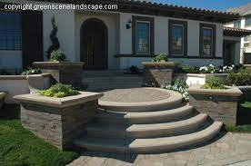 The Green Scene S Award Winning Hardscape Design And Construction Front Porch Steps Front Porch Stairs Concrete Front Steps