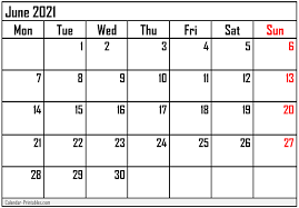 The printable calendar for 2021 is free to download and print as a word document, pdf, or excel spreadsheet. Free Printable June 2021 Calendars