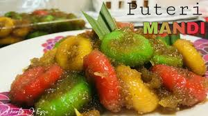 Tepung pulut gula kepala parut air 4 cawan air daun pandan. Puteri Mandi Kuih Tradisional Kelantan Youtube