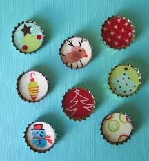 Farbenfrohe Magnete Basteln Mit Kronkorken Basteln Mit Kronkorken Recycling Basteln Basteln Weihnachten