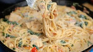 Tuscan Chicken Spaghetti Recipe Tuscan Chicken Recipes Chicken Spaghetti