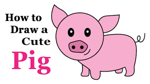 How To Draw A Cute Pig Easy Draw Pig For Kids Youtube