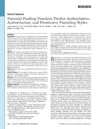 Knight kh, elfenbein mh, capozzi l, eason ha, bernardo mf, ferus. Pdf Parental Feeding Practices Predict Authoritative Authoritarian And Permissive Parenting Styles Glade Topham And Amanda Harrist Academia Edu