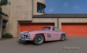 Mercedes 300sl Gullwing Coupe In Pink Some Sick Part Of Me Couldn T Resist Mercedes Mercedes 300 Coupe
