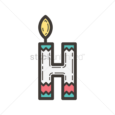 letter h in candle design vector image 1962557