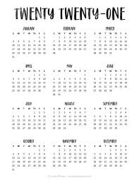 Customise and print calendar 2021 : 24 Pretty Free Printable One Page Calendars For 2021 Calendar Printables Printable Calendar Template Free Printable Calendar Templates