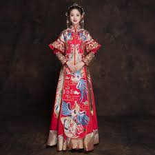Classic Mandarin Collar Cheongsam Marriage Suit Embroidery Phoenix Chinese Wedding Dress Traditional Qipao Ancient Vestidos Cheongsams Aliexpress