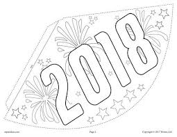 Printable 2018 New Year S Party Hat Activity Craft 3 Versions Party Hat Template New Years Hat New Years Party