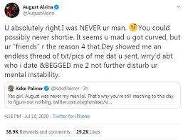 Seit 2007 ist er oberbürgermeister der stadt tübingen.1 for faster navigation, this iframe is preloading the wikiwand page for boris palmer. Keke Palmer Fires Back At August Alsina After Fan Alleged They Were Linked At Time Of Jada Affair Daily Mail Online