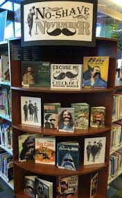 Library Display No Shave November School Library Displays Library Displays Library Book Displays