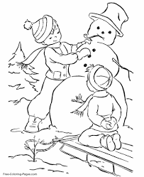 Playing with snow in winter s printables0269. Winter Coloring Pages Sheets And Pictures