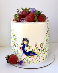 Devchata Vseh S Prazdnikom Zhelayu Vam Kupatsya V Lyubvi I Zabote Svoih Blizkih Nu I V Cvetah Konechno Painted Cakes Hand Painted Cakes Drip Cakes