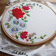 Search by print art type. Printed Embroidery Pattern Rose Leah Halliday