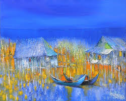 Dao Hai Phong Fishing Village Vietnam Art Art Painting Oil South Asian Art