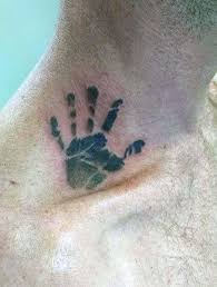 Tiny footprint tattoo on the heel: 60 Handprint Tattoo Designs For Men Impression Ink Ideas