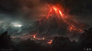 Artstation Shadow Of War Cinematic Mount Doom Matte Painting 1 Wardenlight Studio Fantasy Landscape Matte Painting Fantasy Places