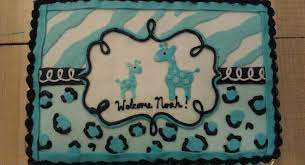 Blue Giraffe Baby Shower Cake By Ayarel On Deviantart Baby Shower Giraffe Giraffe Baby Shower Cake Baby Shower