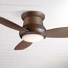From minka aire comes this sleek and stylish, contemporary ceiling fan featuring a brushed aluminum finish and four silver finish blades. 52 Concept Ii Bronze Flushmount Led Ceiling Fan 19w26 Lamps Plus