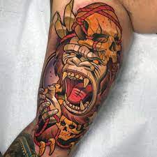 Maybe you would like to learn more about one of these? New Traditional Tattoo By Eugenios Simopoulos Traditional Tattoo Sleeve Gorilla Tattoo Traditional Tattoo Sketches
